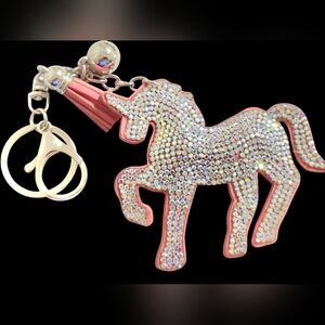 Sparkling Unicorn Bag Charm Keychain